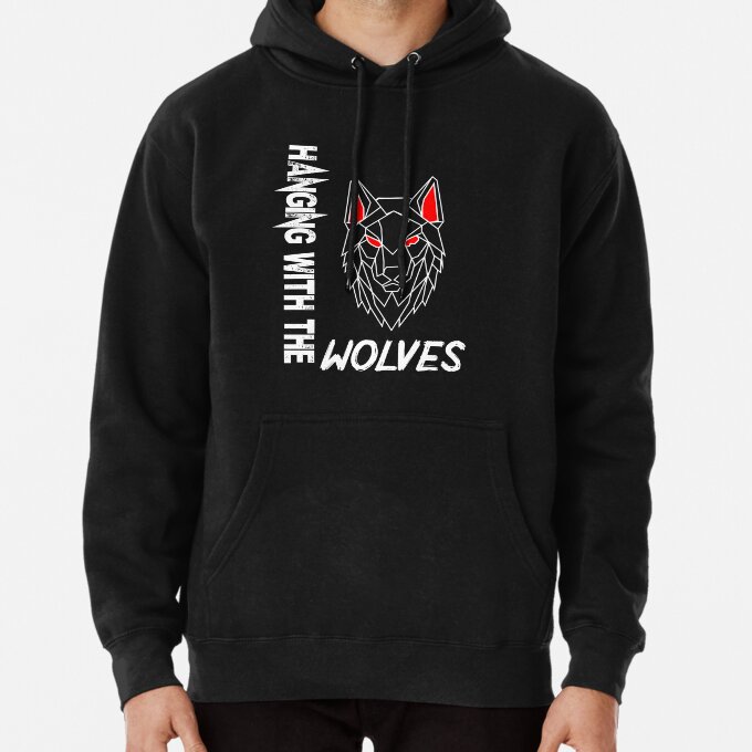 Hood With the Wolves Graphic Pullover Hoodie LDU148 4