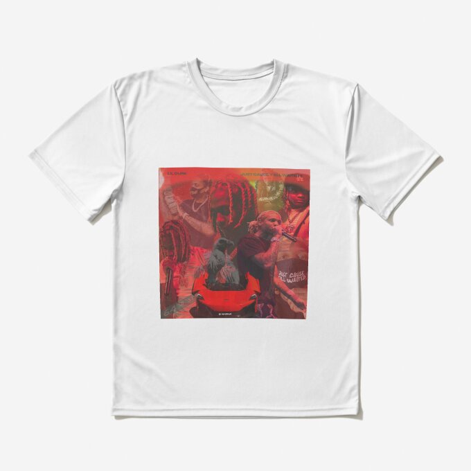 Red Collage Hip Hop Art T-Shirt 6